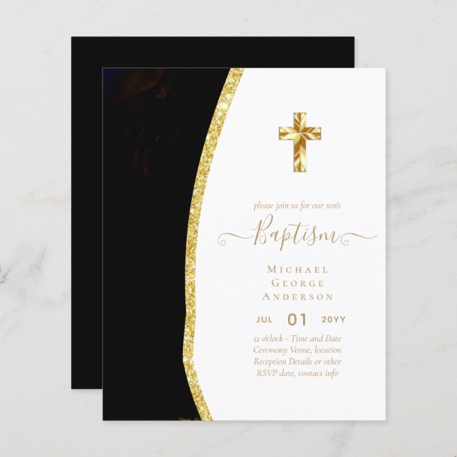 BUDGET Baptism Christening Communion INVITES (Front/Back)