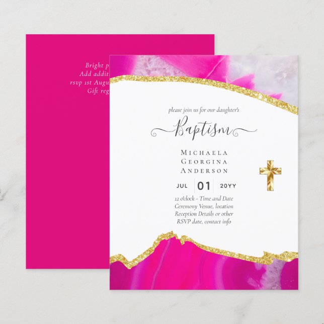 BUDGET Baptism Christening Communion INVITES (Front/Back)