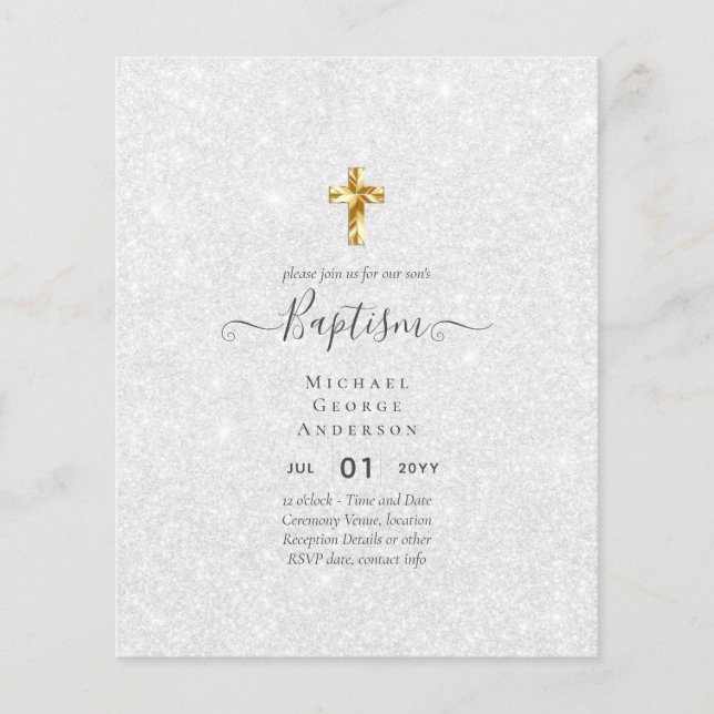 BUDGET Baptism Christening Communion INVITES Flyer (Front)