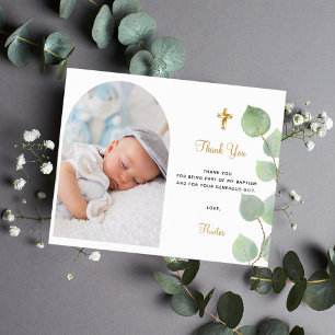 Budget baptism eucalyptus arch photo thank you