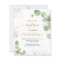 Budget baptism eucalyptus gold glitter invitation