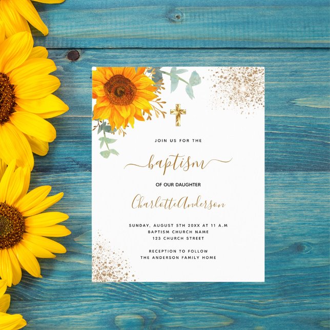 Budget Baptism eucalyptus greenery sunflower (Creator Uploaded)