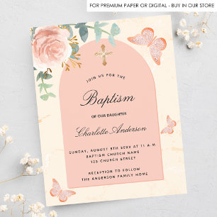 Budget baptism eucalyptus rose floral butterflies