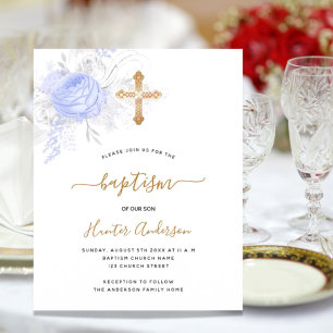 Budget Baptism light blue florals boy white