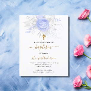 Budget Baptism light blue florals boy white