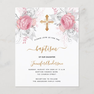 Budget Baptism pink florals girl elegant