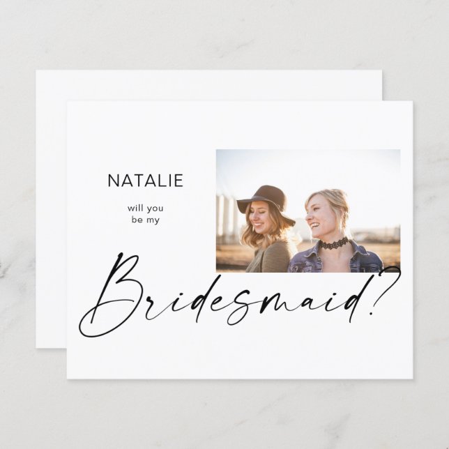 Budget Be My Bridesmaid Small Photo Proposal (Front/Back)
