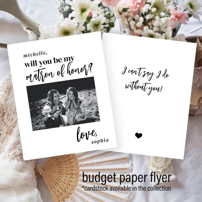 Budget be my matron of honour photo proposal flyer (Creator Uploaded)