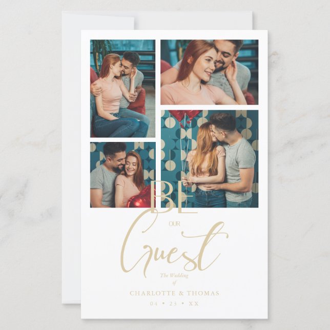 Budget Be our Guest Quote White Fancy Wedding (Front)