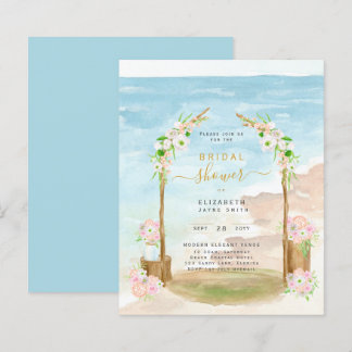 BUDGET Beach Coastal Bridal Shower Invitation