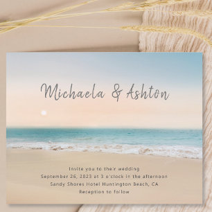 Budget  Beach Destination Wedding Invitation