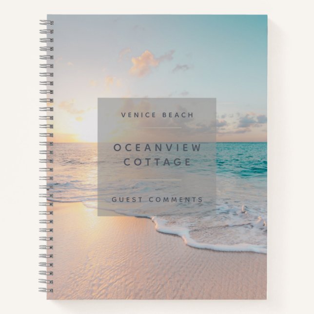 BUDGET Beach House Vacation Photo Guest Comments N Notebook (Front)
