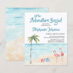 Budget Beach Ocean Adventure Bridal Shower Invite