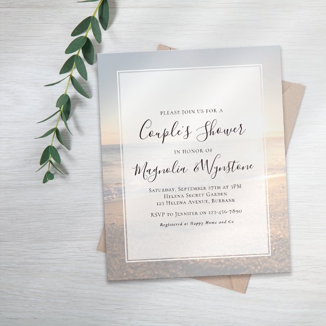 Budget Beach Ocean Couple's Shower Invitation (Creator Uploaded)
