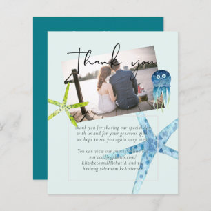BUDGET Beach Ocean Life Wedding Thank You PHOTO