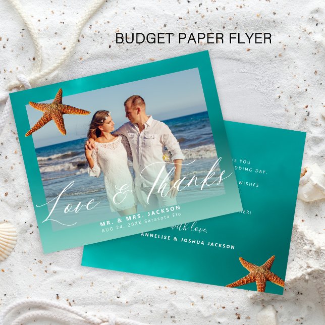 Budget beach wedding custom photo thank you flyer (Creator Uploaded)