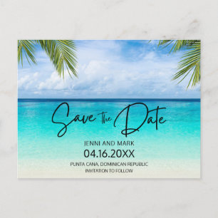 Budget Beach Wedding Save The Date Announcement Postcard