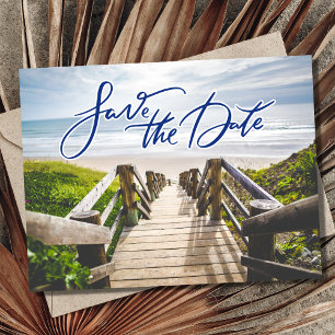 Budget Beach Wedding Save the Date Announcement Postcard