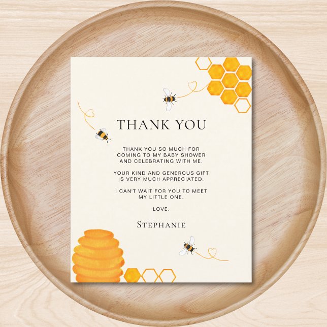 Budget Bee Baby Shower Thank You Card (Creator Uploaded)