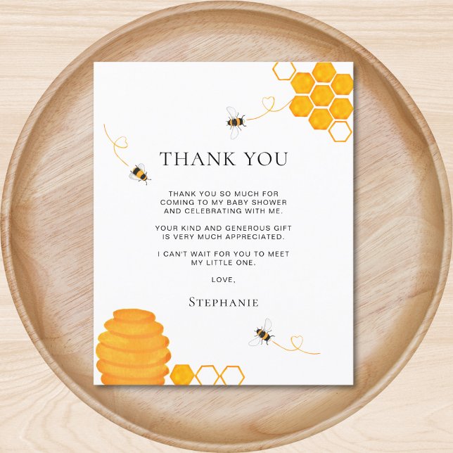 Budget Bee Baby Shower Thank You Card (Creator Uploaded)
