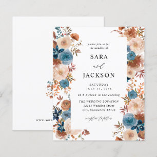 Budget Beige & Dusty Blue Floral Wedding