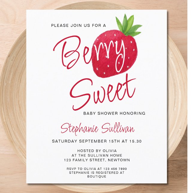  Budget Berry Sweet Baby Shower Invitation (Creator Uploaded)