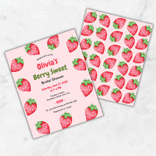 Budget Berry Sweet Strawberry Bridal Shower Invite