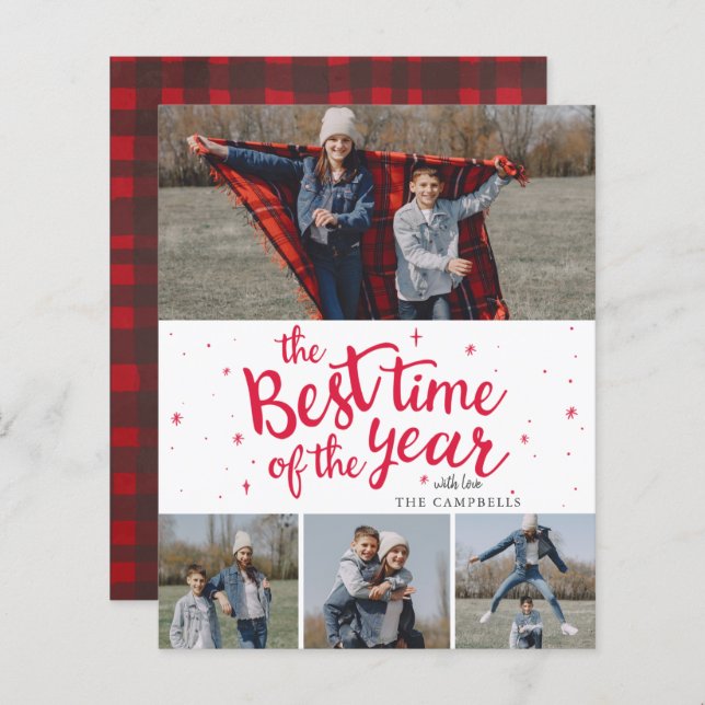 Budget Best Time of The Year Photo Holiday Card (Front/Back)