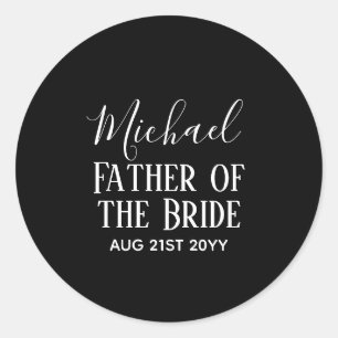BUDGET Bestman Groomsmen Gifts Black White Classic Round Sticker
