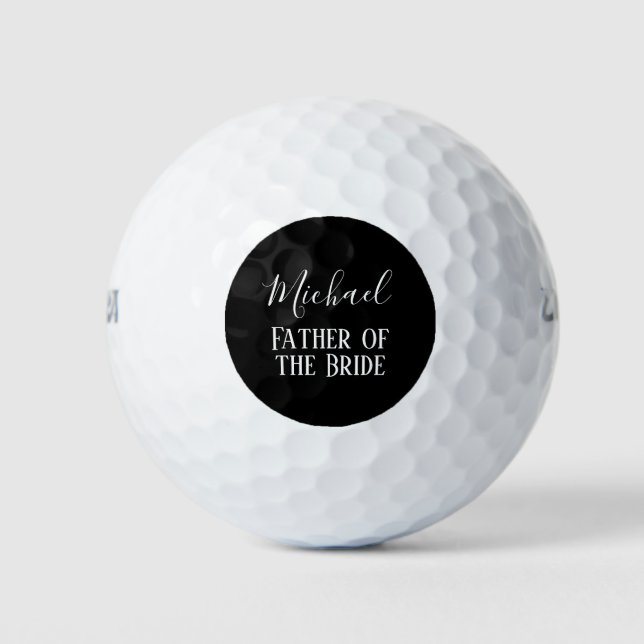 BUDGET Bestman Groomsmen Gifts Black White Golf Balls (Front)