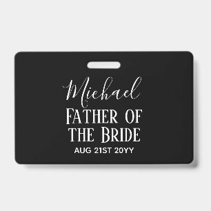 BUDGET Bestman Groomsmen Gifts Black White ID Badge
