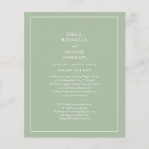 BUDGET Bilingual Double-Sided Sage Monochrome Flyer