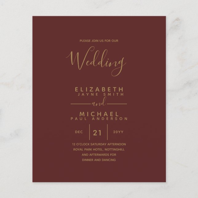 Budget Bilingual Spanish BODA English Wedding (Front)