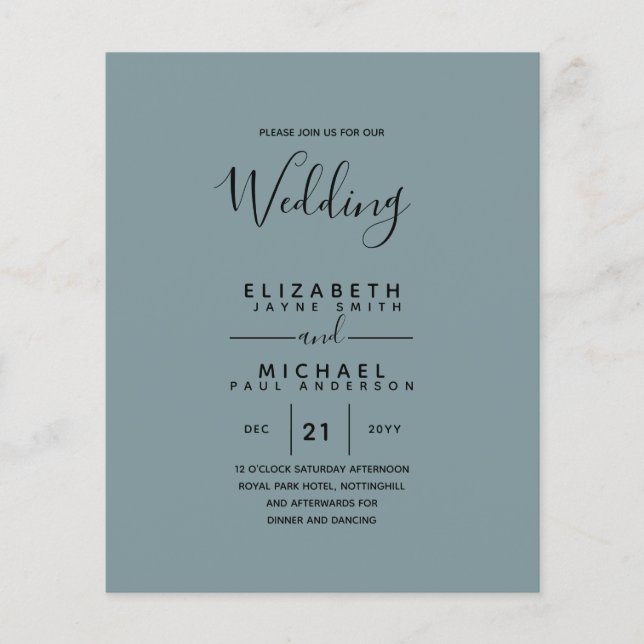 Budget Bilingual Spanish BODA English Wedding (Front)