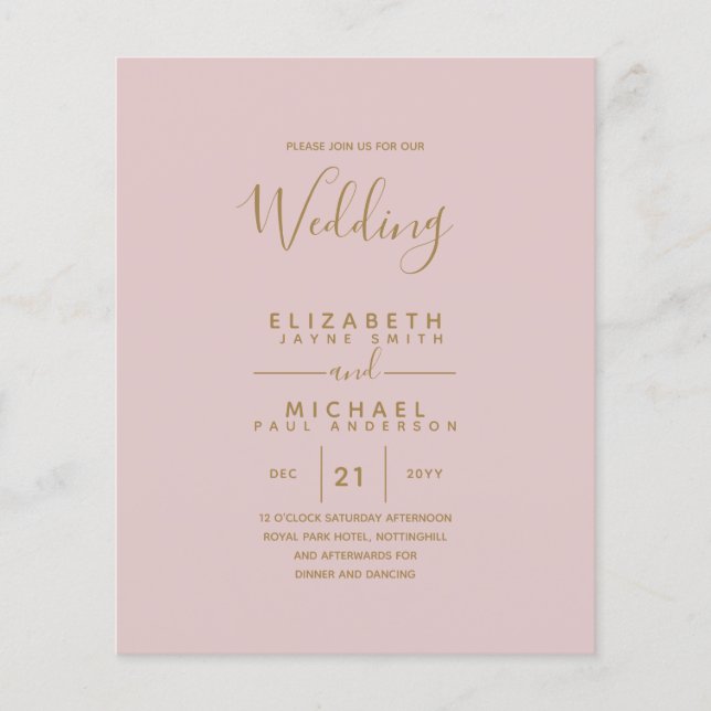 Budget Bilingual Spanish BODA English Wedding (Front)
