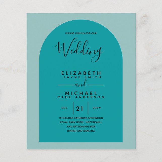 BUDGET Bilingual Spanish Boda English Wedding Flyer (Front)