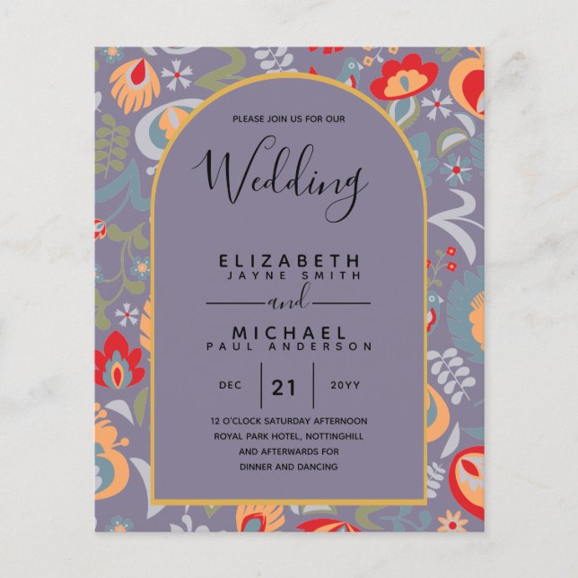 BUDGET Bilingual Spanish English Boda Wedding (Front)