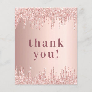 BUDGET Birthday 50 rose gold glitter thank you