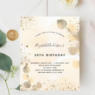 Budget birthday eucalyptus glitter golden fall