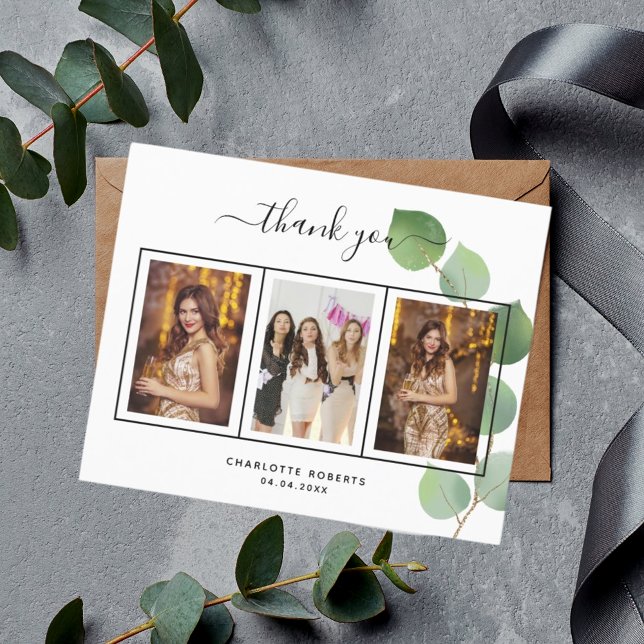 Budget birthday eucalyptus photo thank you (Creator Uploaded)