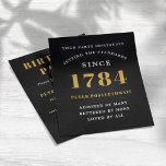 Budget Birthday Invitation Black Gold Any Year Flyer<br><div class="desc">For an elegant any age birthday party celebration. A black and gold elegant template. Personalise and add a name and party details. 
LOW BUDGET INVITATION FLYERS. *** PLEASE NOTE this budget option is a flyer (no envelopes included) hence the low price - The SATIN option is the thicker choice.</div>