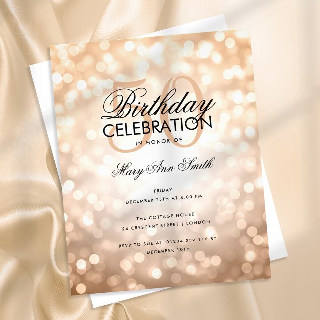 Budget Birthday Party Copper Sparkle Lights Flyer (Creator Uploaded)
