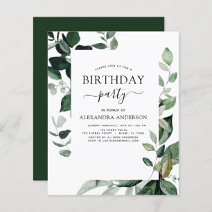 Budget Birthday Party Spring Botanical Greenery