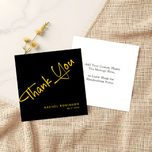 Budget Black and Gold Birthday Custom Thank You Card