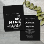 Budget Black and White 90th Birthday Invitations<br><div class="desc">"The BIG NINE ohhhhh!" on the front and your birthday party details on the back in chic lettering. These affordable birthday invitations are printed on 110 lbs bright white semi-gloss cardstock available in 3 sizes. **White ENVELOPES ARE OPTIONAL and can be added to your order at an additional cost. Be...</div>