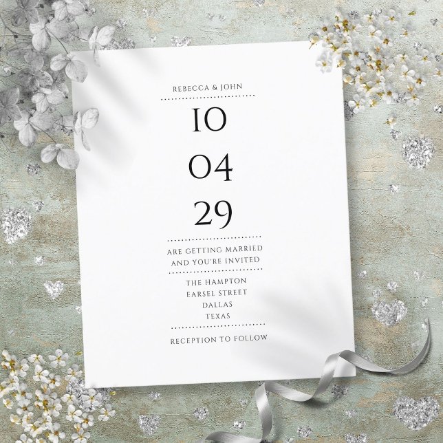 Budget Black and White Date Wedding Invitation (Budget Black and White Date Wedding Invitation)