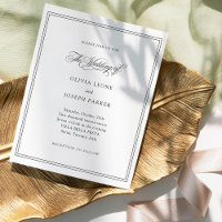 Budget Black and White Elegance Wedding Invitation