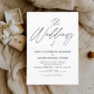 Budget Black and White Photo Wedding Invitation