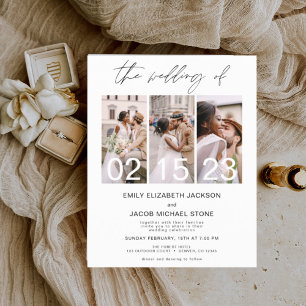 Budget Black and White Photo Wedding Invitation