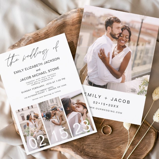 Budget Black and White Photo Wedding Invitation Flyer (Creator Uploaded)